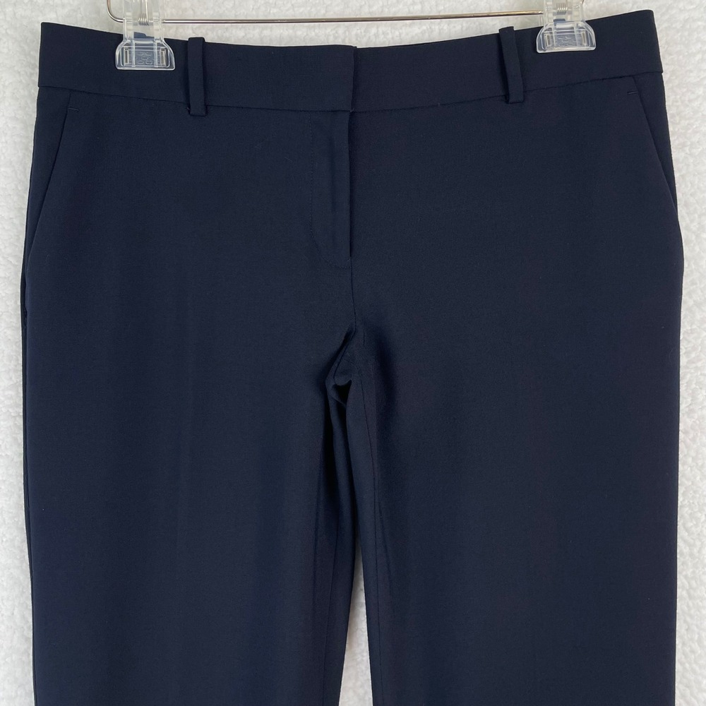 Ann Taylor Devin Fit Navy Blue Straight Leg Dress Pants Womens 6 Stretch Career